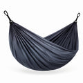 Amaca sospesa portatile 270 × 140 cm in tessuto sintetico grigio antracite con moschettoni neri