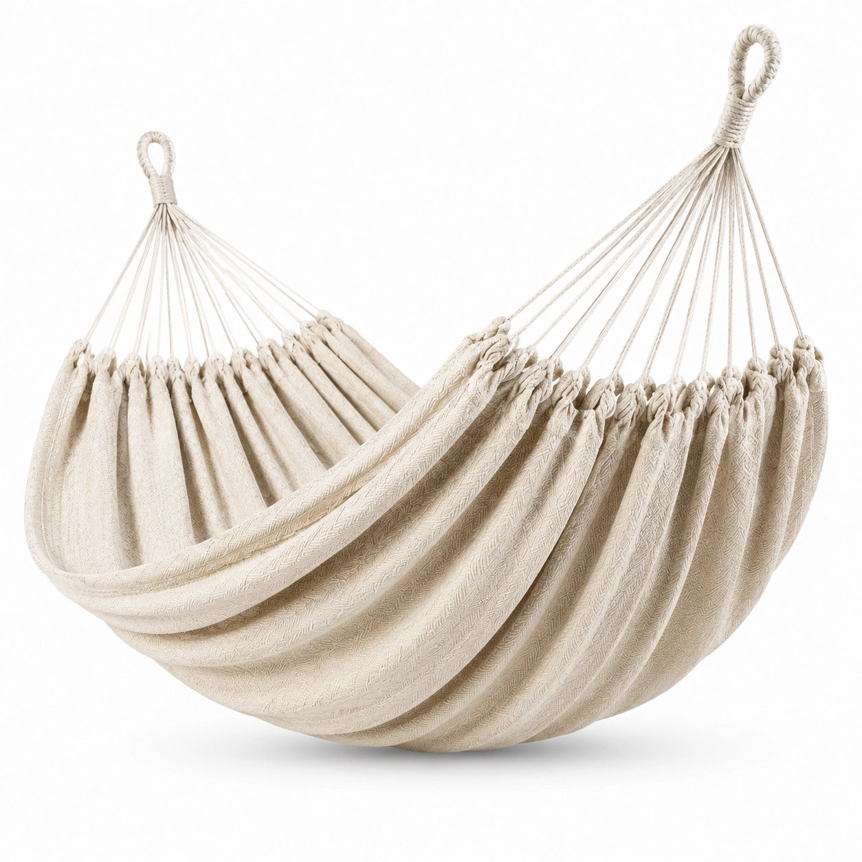 Amaca sospesa ecrù in tessuto intrecciato 300 × 150 × 1 cm, stile boho