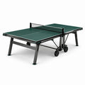 Tavolo da ping pong pieghevole da interno 274 × 152,5 × 76 cm, verde scuro con struttura nera e ruote