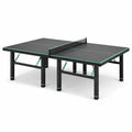 Tavolo da ping pong per interni 274 × 152,5 × 76 cm in MDF e metallo, nero e verde acqua, con rete rimovibile